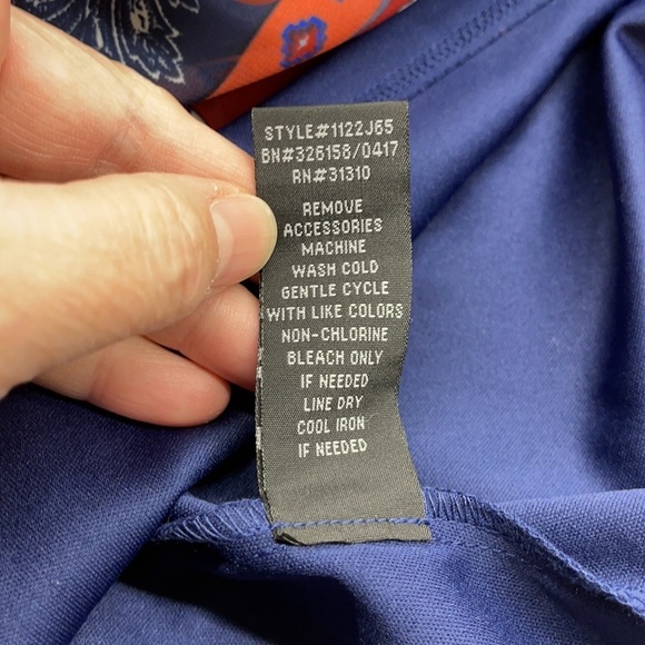 A. Byer NWT Blue Multi Color Paisley Floral Pattern Choker Shift Dress - Picture 10 of 11